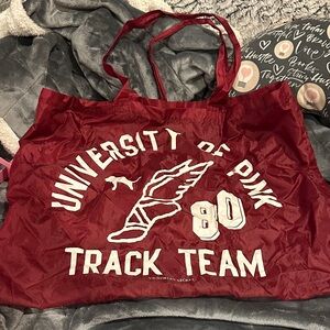 PINK Victoria's Secret Maroon Track Team Tote